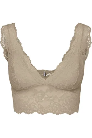 Pieces® Bralette kant - Lace Bra Top - Zwarte dames kanten bh top - - M