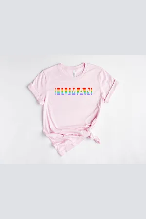 Bella + Canvas Lykke LGBTQ Unisex T-Shirt | Human | Lgbt Pride Rainbow T-shirt| Maat L