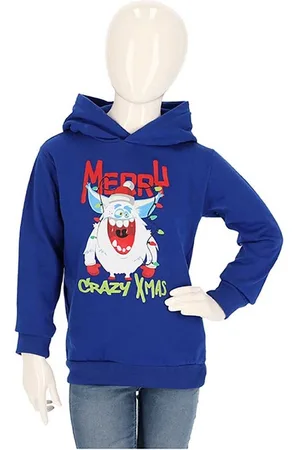 Apollo Kids - Kerst - Hoodie - Merry - Crazymas - - Maat 140/146