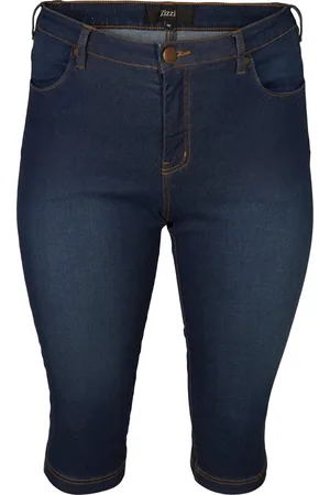Zizzi JEANS, AMY, CAPRI Dames Jeans - Maat 58