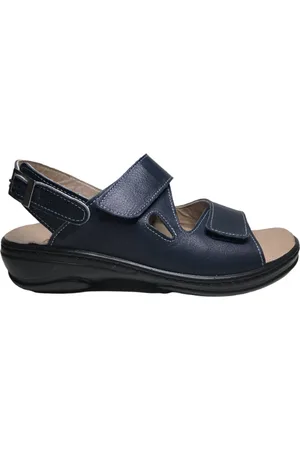 Merkloos Manlisa Mt 36 platte lederen comfort sandalen velcro