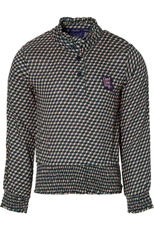 Quapi Blouse Do roze/groen geomatric print voor meisjes - maat 92