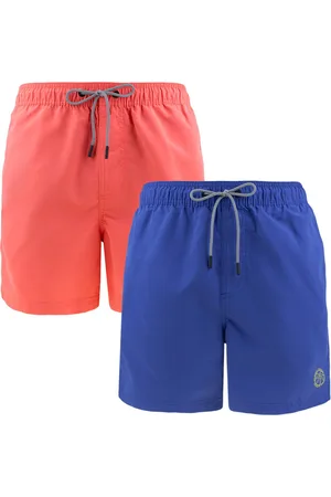 JACK & JONES Heren 2P zwemshorts plus size blauw & koraal