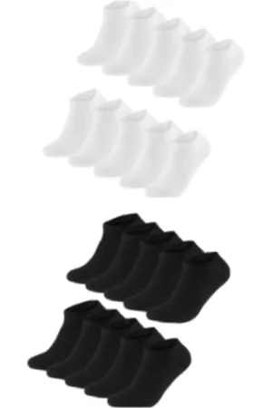 Gianvaglia Deluxe BLACK-WHITE 20-Pack Katoenen Enkelsokken Unisex 35-40