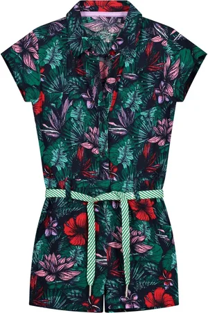Quapi Jumpsuit Anke oxford blue flower - maat 92