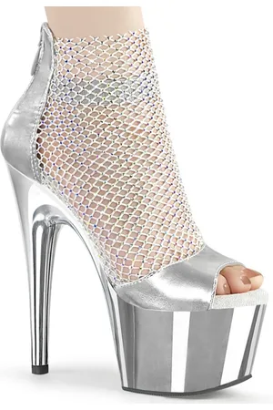 Pleaser ADORE-765RM Plateau Laarzen, Paaldans schoenen - Paaldans schoenen - 40 shoes - Zilverkleurig
