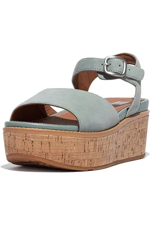 FitFlop Eloise Cork-Wrap Suede Back-Strap Wedge Sandals - Maat 40