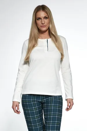 Cornette Katoenen Matching Pyjama Dames Volwassenen Lange Mouw Lange Broek Nelly 763/350 L