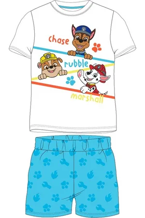 Nickelodeon Paw Patrol shortama / pyjama team Patrol wit/blauw maat 122