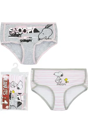Snoopy 2 Pack Meisjes slips - - Grijs-Roze - 6/8 jaar