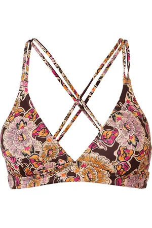 Brunotti Delphinia-Sakai Dames Bralette Bikini Top - Mix & Match - Bruin, Oranje, Roze - 42