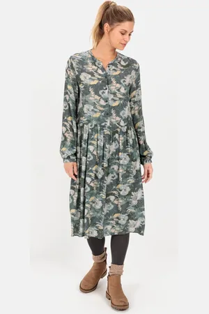 Camel Active Jurk met Allover-print - Maat womenswear-XS - Groen