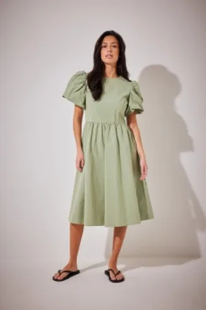 NA-KD Puff Sleeve Midi Dress Dames Jurk - Maat 36