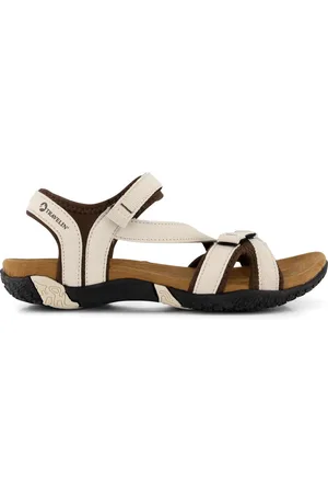 Travelin Helsem - PU leren Dames Sableaal - WandelSandalen met profielzool - Wit leer