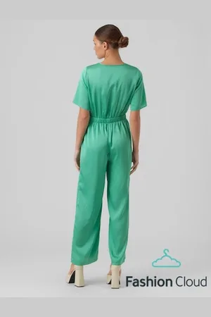 VERO MODA Heart Oli 2/4 Jumpsuit Jade Cream L