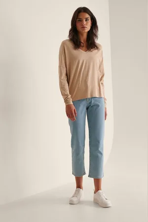 NA-KD V-neck Jersey Dames Top - Maat Small