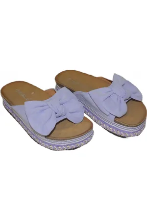 Bestelle Slippers - Bohemian - Layla - - Paars - Pruple - Strik - Maat 41