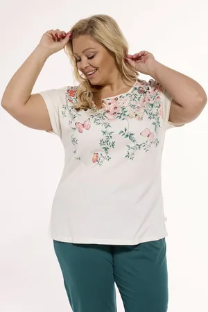 Cornette Katoenen Pyjama Dames Volwassenen | Korte Mouw 7/8 Lange Broek | Spring 369/281 48 / 4XL