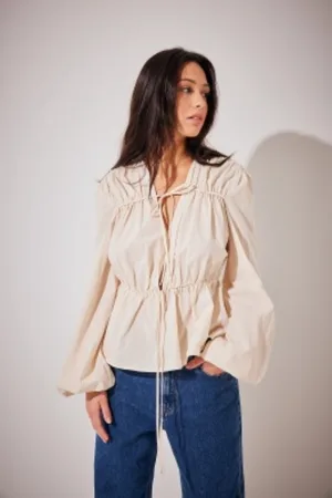NA-KD Drawstring Detailed Blouse Dames Blouse - Maat 42