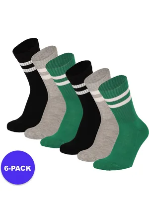 Apollo (Sports) - Sportsokken kinderen - Multi Groen - Maat 27/30 - 6-Pack - Voordeelpakket