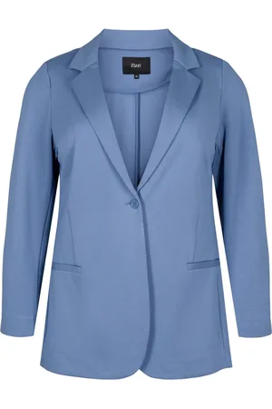 Zizzi JMADDIE LS BLAZER Dames Jas - Blue - Maat 46