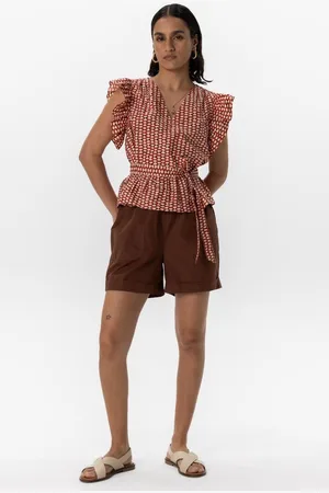 Sissy-Boy Bruine high waist poplin shorts