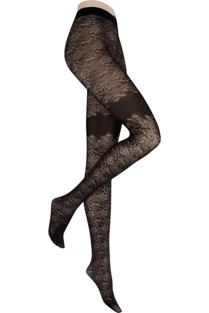 Kunert Charmed Feeling panty met kousenmotief en bloemenprint Maat 42/44 Kleur