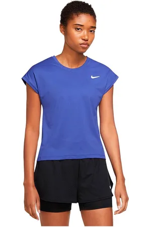 Nike Court Dri Fit Victory T-shirt Met Korte Mouwen Vrouwen Blauw - Maat XS