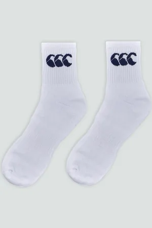 Canterbury Crew Sock White 3 Pack - 40-45
