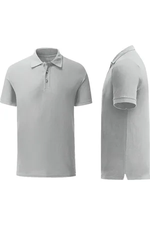 Merkloos Senvi Getailleerde Polo zacht aanvoelend Kleur muis Maat 3XL