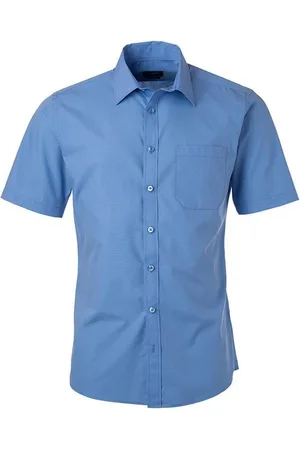 James & Nicholson James and Nicholson Herenshort Poplin Shirt met korte mouwen