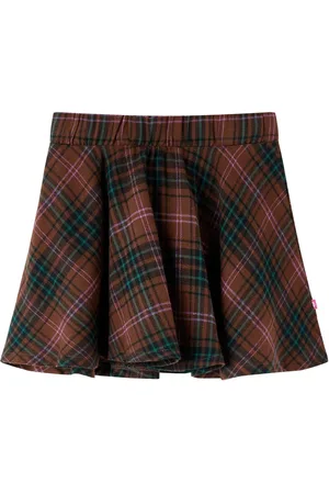 vidaXL Kinderrok-geruit-patroon-128-cognackleurig