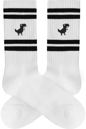 A-dam Reno Dino - Sportsokken - Sokken - Biologisch Katoen - Vegan - Heren en Dames - Wit - 41-46