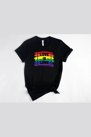 Bella + Canvas Lykke LGBTQ Unisex T-Shirt| Love is Love T-shirt| Pride | Rainbow | Maat L