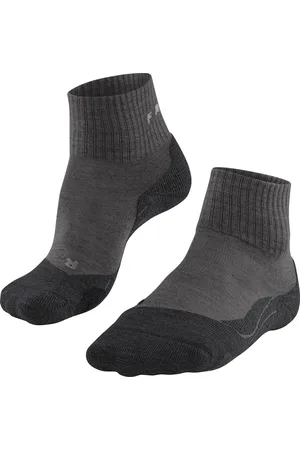 Falke TK2 Wool Short Wandelsokken anti blaren, medium padding merinowol sportsokken dames grijs - Maat 41-42