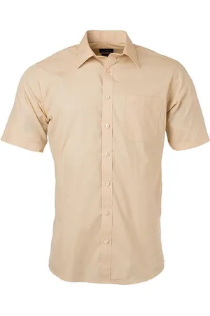 James & Nicholson James and Nicholson Herenshort Poplin Shirt met korte mouwen