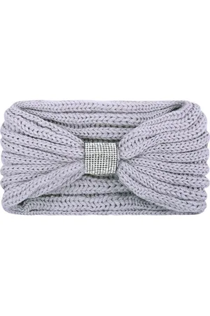 Yehwang Grijze Winter Haarband Bling - Gebreide Hoofdbanden Strass Stenen