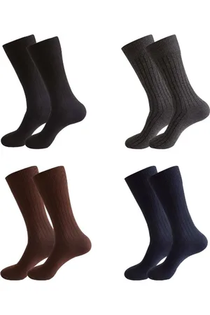 ASTRADAVI Socks Collection - Sokken - 4 Paar Grote Maat - Premium Katoenen Normale Sokken - 46/50 - , Grijs, Bruin, Marineblauw