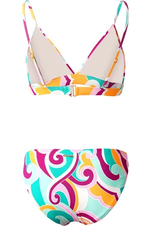 Brunotti Alison-Swirl Dames Bralette Bikini Set - Oranje, Roze, Groen, Wit - 40