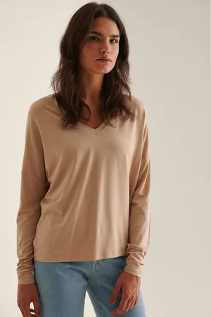 NA-KD V-neck Jersey Dames Top - Maat X-Small