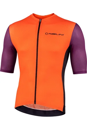 Nalini Heren Fietsshirt korte mouwen - wielrenshirt Paars - FRESH JERSEY Orange Violet - S