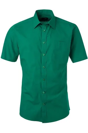 James & Nicholson James and Nicholson Herenshort Poplin Shirt met korte mouwen