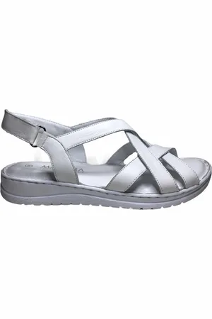 Merkloos Manlisa velcro platte lederen comfort sandalen S147-20-1730 mt 40