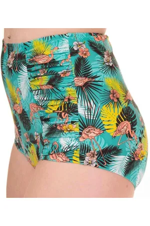 Banned Retro Wanderlust Bikinibroekje - Flamingo - XS - /Groen