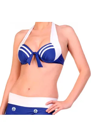 Banned Retro Sailor Girl Bikinitop - Navy - XS - /Wit