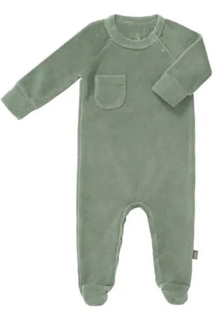 Fresk Pyjama velours met voet Forest green