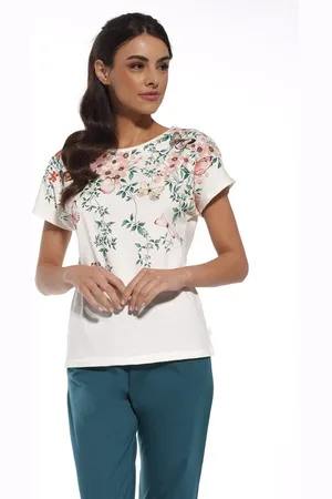 Cornette Katoenen Pyjama Dames Volwassenen | Korte Mouw 7/8 Lange Broek | Spring 369/281 42 / XL
