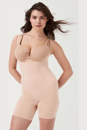 Spanx Oncore Open Bust Mid Tigh Bodysuit - Nude - Maat M