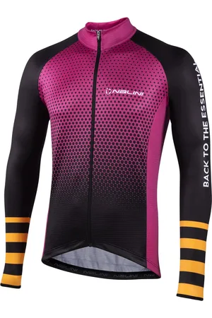 Nalini Heren - Fietsshirt - Lange Mouwen - Wielrenshirt - - Zwart - NEW LS STRIPES JERSEY - XL