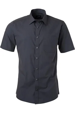 James & Nicholson James and Nicholson Herenshort Poplin Shirt met korte mouwen